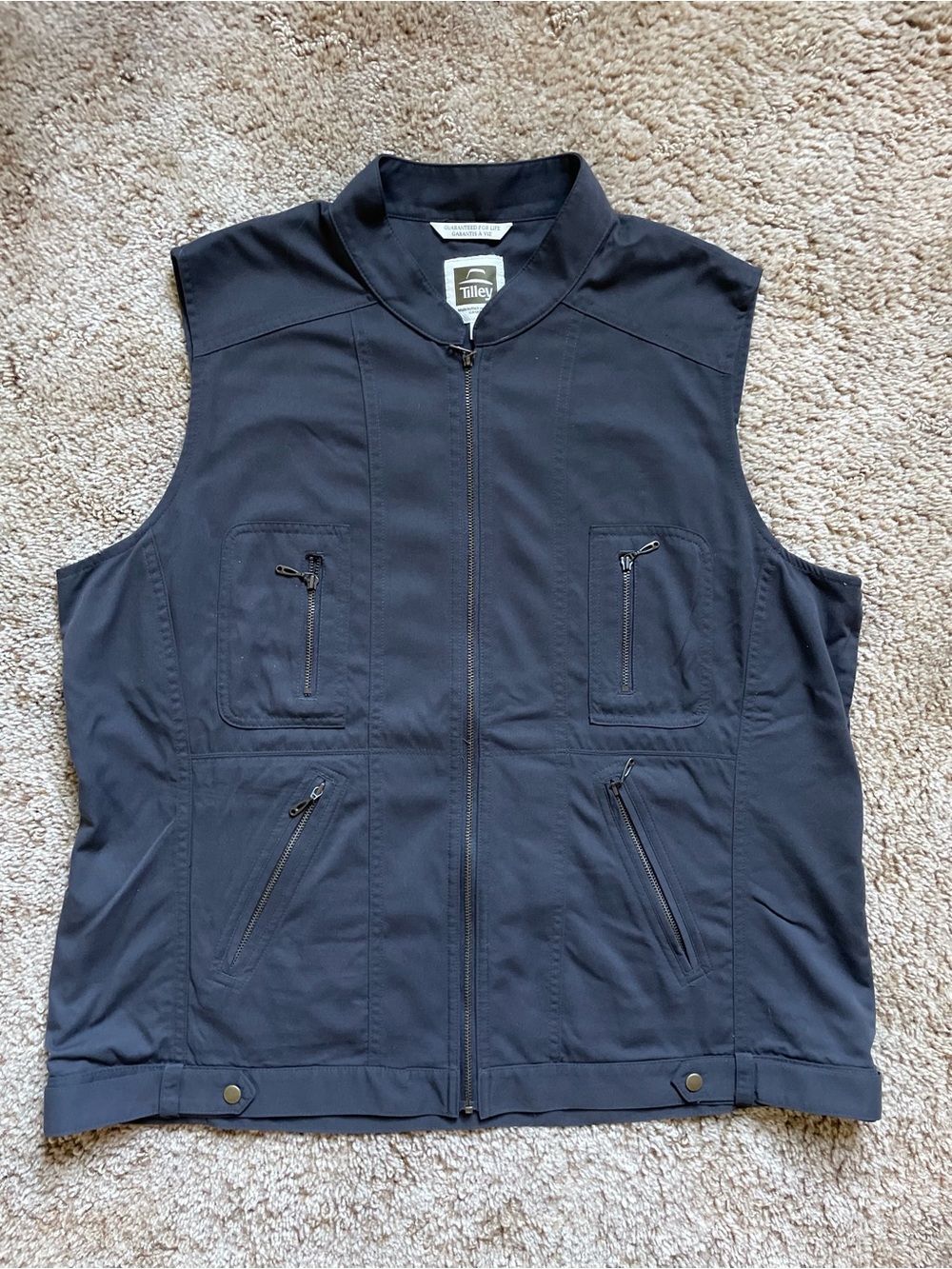 Tilley Women’s XL Grey Zip Front Utility Vest Outdoor Western Homestead Gorpcore